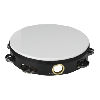 Remo Remo - TA-5208-ML- - **Remo Asia**, Tambourine, Economy, 8" Diameter, 8 Pairs Jingles X 2 Rows, Quadura Black