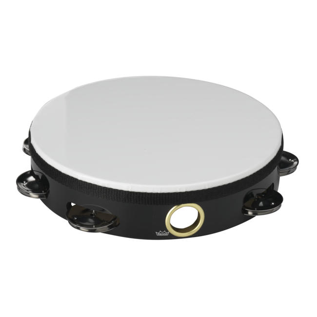 Remo - TA-5208-ML- - **Remo Asia**, Tambourine, Economy, 8" Diameter, 8 Pairs Jingles X 2 Rows, Quadura Black