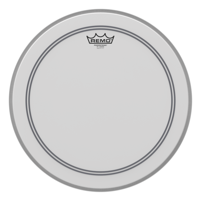 Remo - P3-1118-C2- - Bass Drum, Powerstroke 3, Coated, 18" Diameter, 2-1/2" Impact Patch