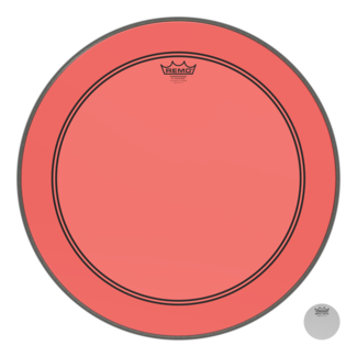 Remo Remo - P3-1322-CT-RDOH - Bass Drum, Powerstroke 3, Colortone, 22" Diameter, Red, 5" Offset Hole