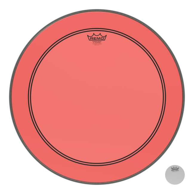 Remo - P3-1322-CT-RDOH - Bass Drum, Powerstroke 3, Colortone, 22" Diameter, Red, 5" Offset Hole