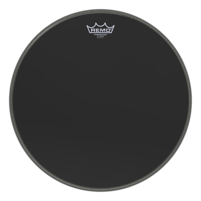 Remo - P3-1018-ES- - Bass Drum, Powerstroke 3, Ebony, 18" Diameter, 5" Black Dynamo