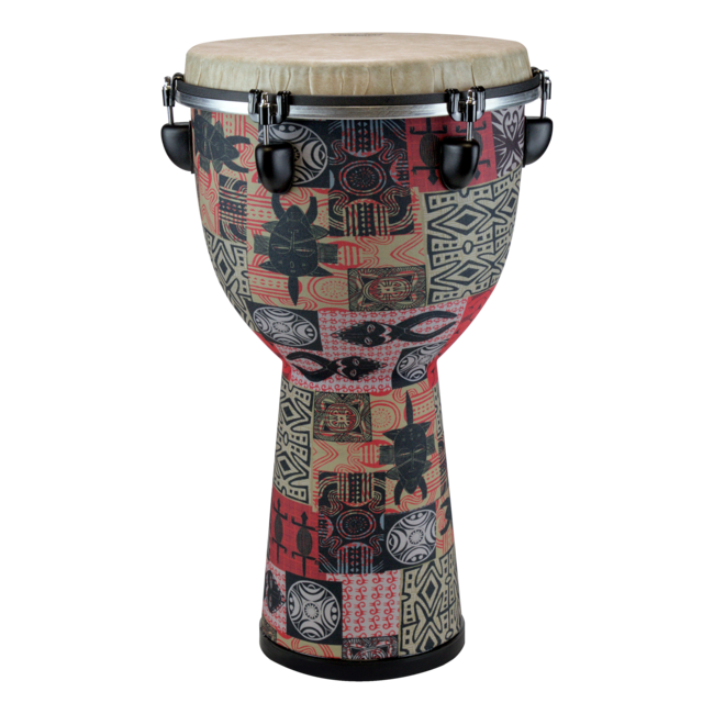 Remo - DJ-7113-62- - Djembe, Flareout, Key-Tuned, 13" X 24", Black Suede Symmetry Drumhead, Contour Tuning Brackets, Brown Finish