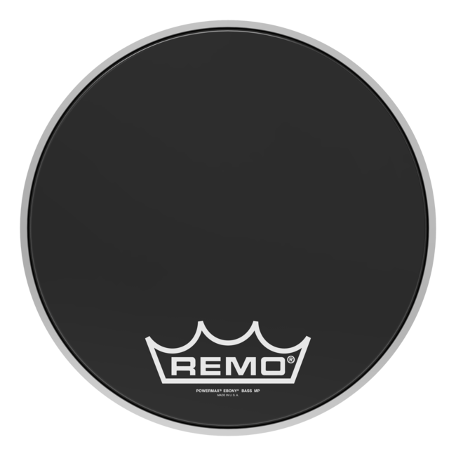 Remo - PM-1416-MP- - Bass Drum, Powermax, Ebony, 16" Diameter, Mp