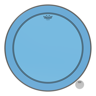Remo Remo - P3-1324-CT-BUOH - Bass Drum, Powerstroke 3, Colortone, 24" Diameter, Blue, 5" Offset Hole