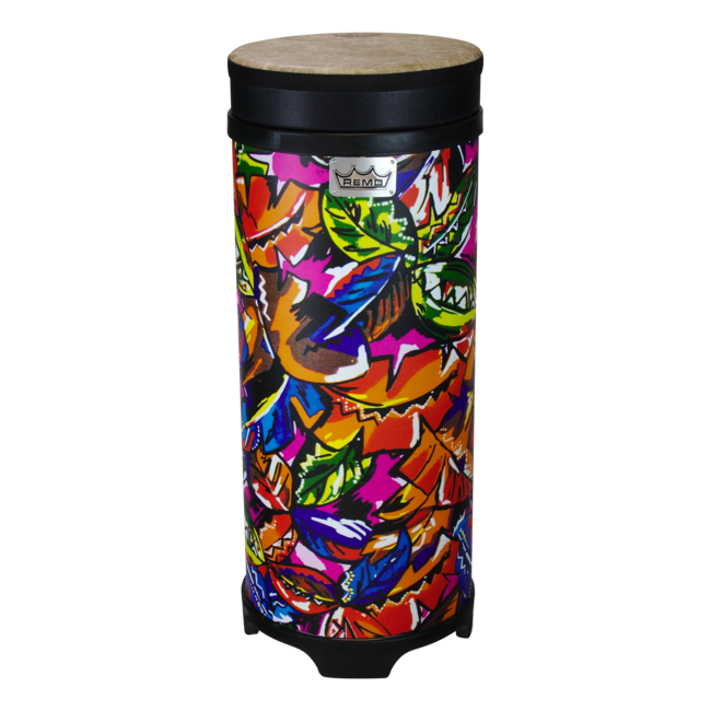 Remo - TU-0512-09- - Tubano, Pre-Tuned, Skyndeep, Fiberskyn Graphic Mondo Drumhead, 12" Diameter, 26" Height, Tropical Leaf
