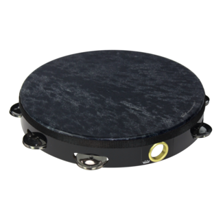 Remo Remo - TA-8210-70-SD015 - Tambourine, Wild, 10" Diameter, 8 Pairs Jingles X 2 Rows, Skyndeep Goat Black Graphic, Black