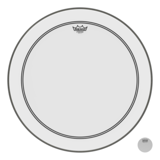 Remo Remo - P3-1224-C1-DM - Bass Drum, Powerstroke 3, Smooth White, 24" Diameter, Dynamo Installed, No Stripe