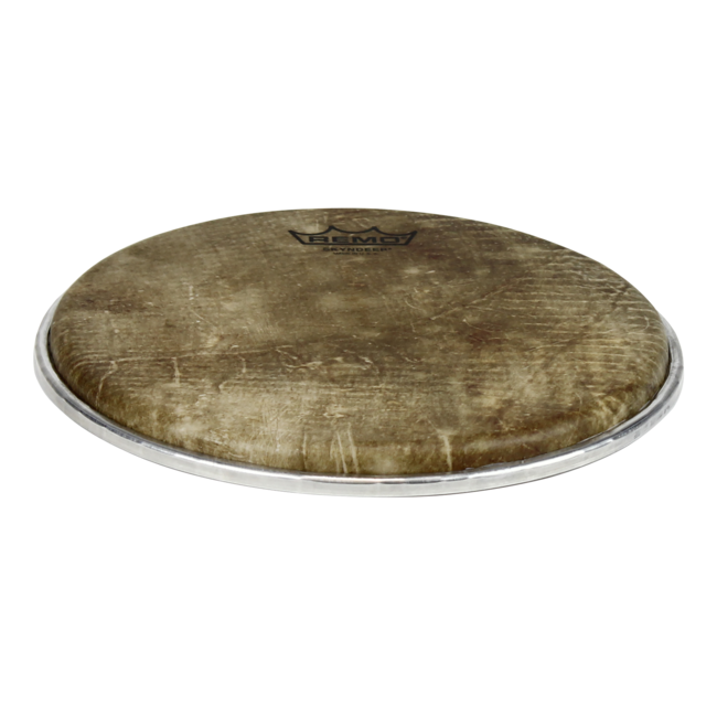 Remo - DA-4387-SD-SC053 - **Special Order**, Doumbek Drumhead, Dx Series, Skyndeep, Clear Tone, 8.75" Diameter, 3/8" Collar, Crimped Hoop, 'Black Smoke' Graphic