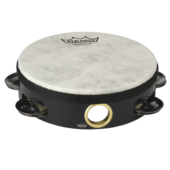 Remo - TA-5106-00- - **Remo Asia**, Tambourine, Fiberskyn, Pre-Tuned, 6" Diameter, 6 Pairs Jingles X 1 Row, White