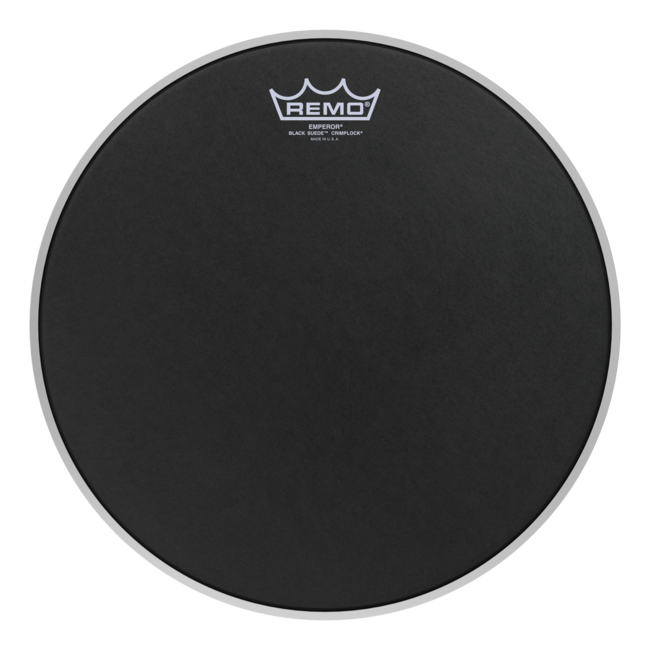 Remo - ES-0814-MP- - Batter, Crimplock, Emperor, Black Suede, 14" Diameter