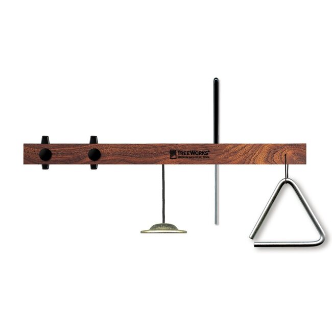 TreeWorks - TRE53 - Triangle Mount w/Sand cast bronze finger cymbal & Stainless Steel Triangle beater (triangle not included)