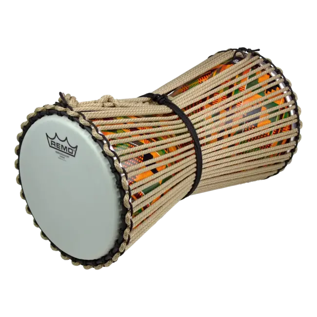 Remo - TD-0816-18- - Talking Drum, 8" X 16" Height, Suede Drumhead, Rope, Fabric Kintekloth Finish