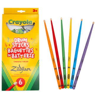 Vic Firth Zildjian - ZKIDS - Crayola Pack, 6 Kids Drumsticks & Pad