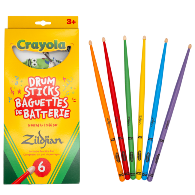 Zildjian - ZKIDS - Crayola Pack, 6 Kids Drumsticks & Pad