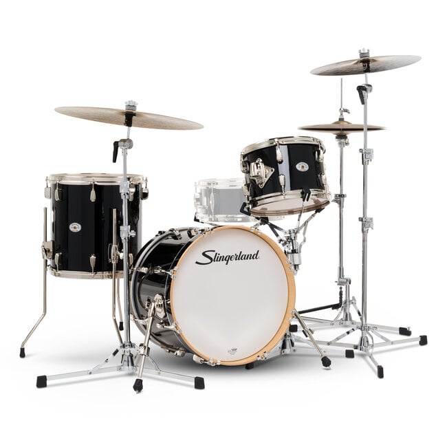 Slingerland - SDKTSKK18N03ARDNB - 3pc Studio King Kit, 12/14F/18K, Del Norte Black Lacquer, Nickel Hardware