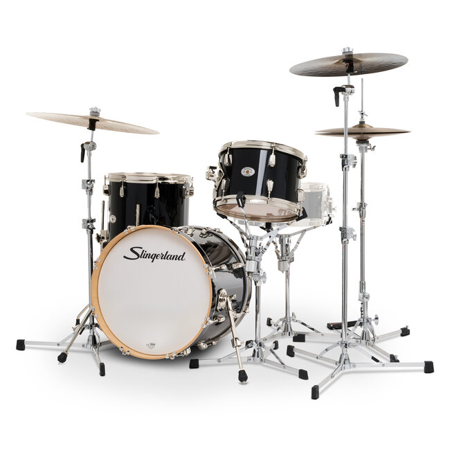 Slingerland - SDKTSKK18N03ARDNB - 3pc Studio King Kit, 12/14F/18K, Del Norte Black Lacquer, Nickel Hardware