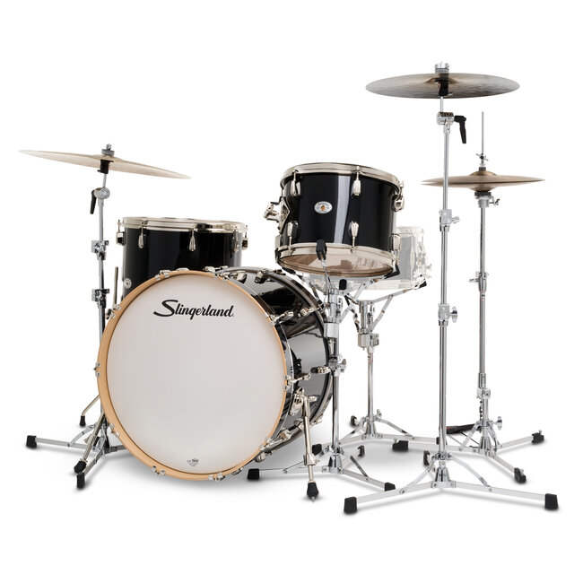 Slingerland - SDKTSKK22N03AHDNB - 3pc Studio King Kit, 13/16F/22K, Del Norte Black Lacquer, Nickel Hardware