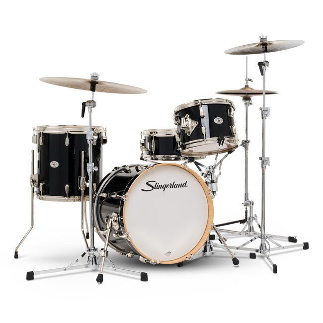 Slingerland - SDKTSKK18N04AZDNB - 4pc Studio King Kit, 12/14F/18K/5.5S, Del Norte Black Lacquer, Nickel Hardware