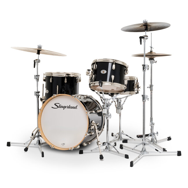 Slingerland - SDKTSKK18N04AZDNB - 4pc Studio King Kit, 12/14F/18K/5.5S, Del Norte Black Lacquer, Nickel Hardware