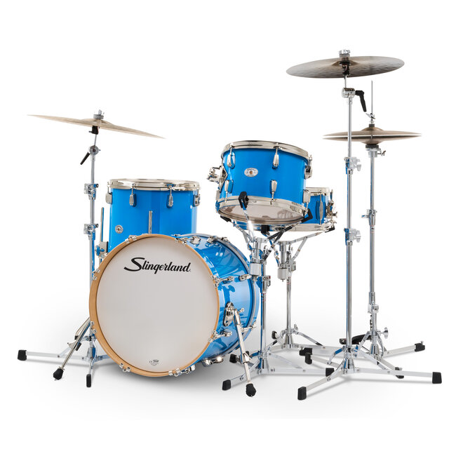 Slingerland - SDKTSKK18N04AZLBL - 4pc Studio King Kit, 12/14F/18K/5.5S, Lunar Blue Lacquer, Nickel Hardware