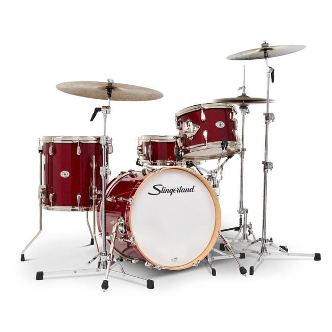 Slingerland - SDKTSKK18N04AZRCR - 4pc Studio King Kit, 12/14F/18K/5.5S, Royal Crimson Lacquer, Nickel Hardware