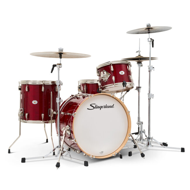 Slingerland - SDKTSKK20N04DKRCR - 4pc Studio King Kit, 12/14F/20K/5.5S, Royal Crimson Lacquer, Nickel Hardware