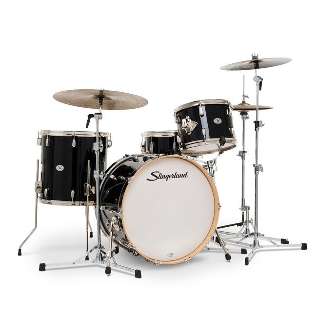 Slingerland - SDKTSKK22N04DNDNB - 4pc Studio King Kit, 13/16F/22K/6.5S, Del Norte Black Lacquer, Nickel Hardware