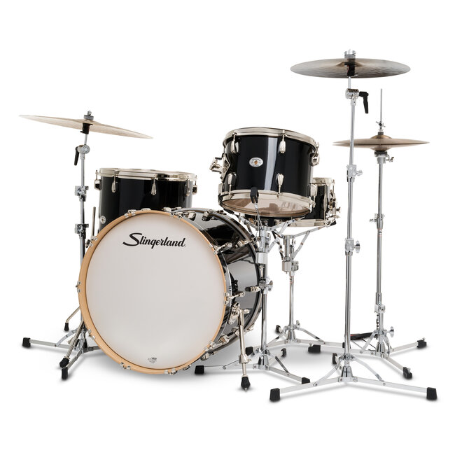 Slingerland - SDKTSKK22N04DNDNB - 4pc Studio King Kit, 13/16F/22K/6.5S, Del Norte Black Lacquer, Nickel Hardware