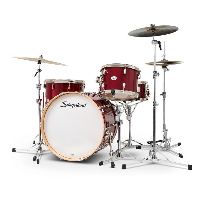 Slingerland - SDKTSKK22N04DNRCR - 4pc Studio King Kit, 13/16F/22K/6.5S, Royal Crimson Lacquer, Nickel Hardware