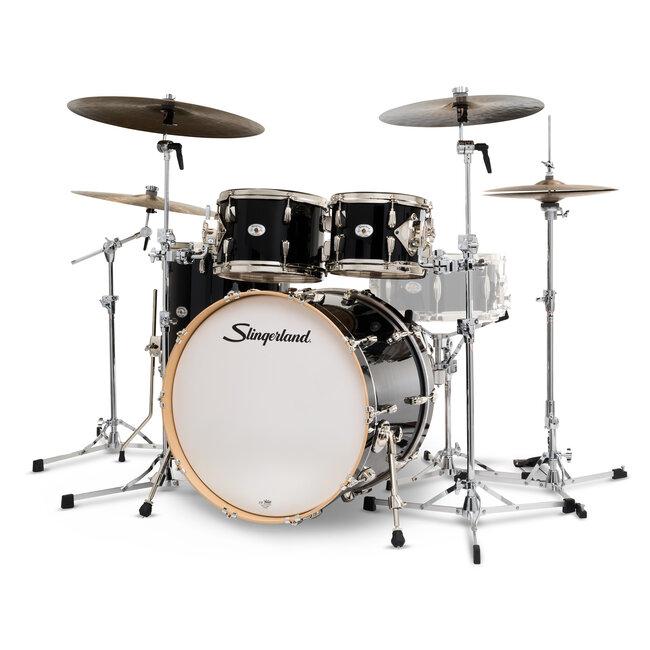 Slingerland - SDKTSKK22N04DWDNB - 4pc Studio King Kit, 10/12/16F/22K, Del Norte Black Lacquer, Nickel Hardware