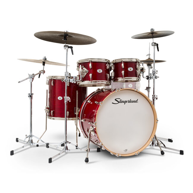 Slingerland - SDKTSKK22N04DWRCR - 4pc Studio King Kit, 10/12/16F/22K, Royal Crimson Lacquer, Nickel Hardware