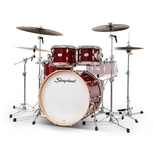 Slingerland - SDKTSKK22N04DWRCR - 4pc Studio King Kit, 10/12/16F/22K, Royal Crimson Lacquer, Nickel Hardware
