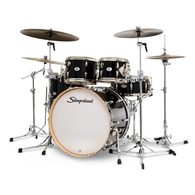 Slingerland - SDKTSKK22N05DXDNB - 5pc Studio King Kit, 10/12/16F/22K/6.5S, Del Norte Black Lacquer, Nickel Hardware