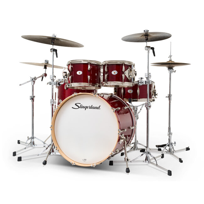 Slingerland - SDKTSKK22N05DXRCR - 5pc Studio King Kit, 10/12/16F/22K/6.5S, Royal Crimson Lacquer, Nickel Hardware
