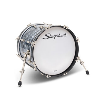 Slingerland Slingerland - SLFP1418KKK069 - 14x18 Mahogany/Poplar Kick, Black Diamond Pearl Wrap, Nickel Hardware