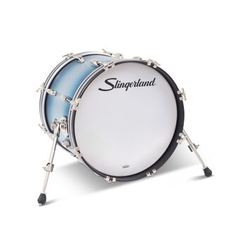 Slingerland Slingerland - SLLS1418KKK371 - 14x18 Mahogany/Poplar Kick, Silver & Blue Lacquer, Nickel Hardware