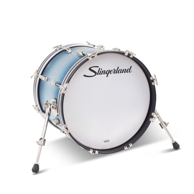 Slingerland - SLLS1418KKK371 - 14x18 Mahogany/Poplar Kick, Silver & Blue Lacquer, Nickel Hardware