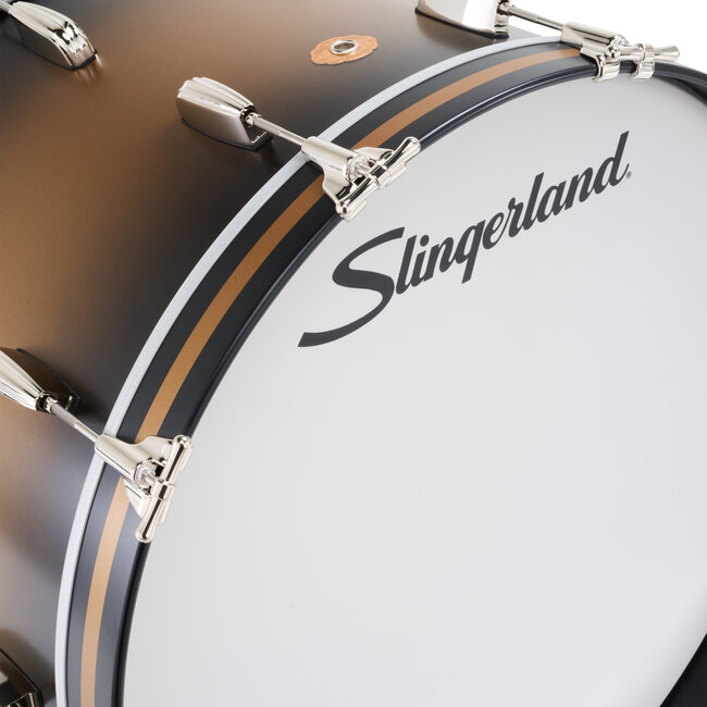 Slingerland - SLLS1418KKK372 - 14x18 Mahogany/Poplar Kick, Black & Gold Lacquer, Nickel Hardware