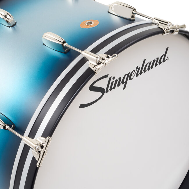 Slingerland - SLLS1420KKK371 - 14x20 Mahogany/Poplar Kick, Silver & Blue Lacquer, Nickel Hardware