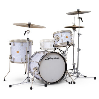 Slingerland Slingerland - SLKTFPK18N03AR016 - 3pc Radio King Kit, 12/14F/18K, White Marine Wrap, Nickel Hardware