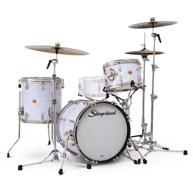 Slingerland - SLKTFPK18N03AR016 - 3pc Radio King Kit, 12/14F/18K, White Marine Wrap, Nickel Hardware