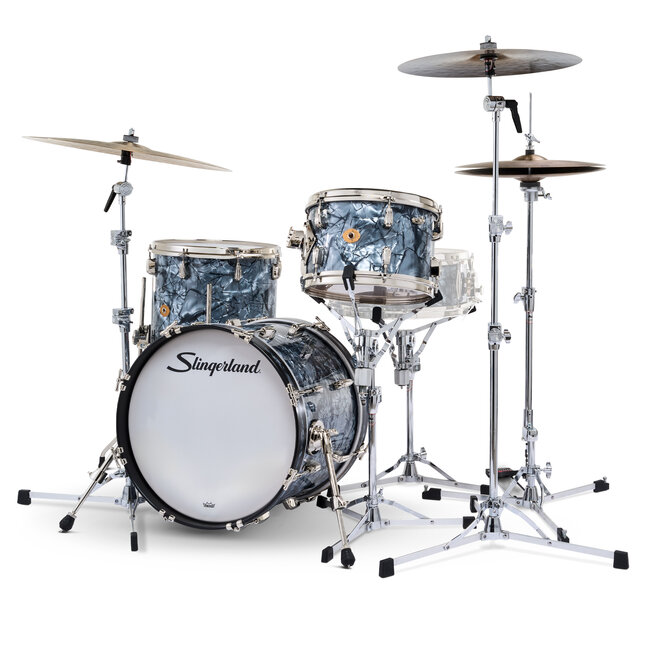 Slingerland - SLKTFPK18N03AR069 - 3pc Radio King Kit, 12/14F/18K, Black Diamond Wrap, Nickel Hardware