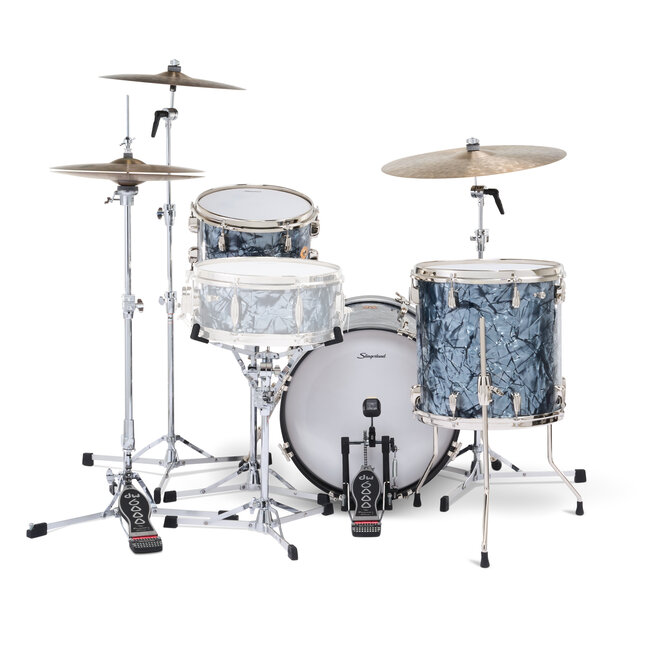 Slingerland - SLKTFPK18N03AR069 - 3pc Radio King Kit, 12/14F/18K, Black Diamond Wrap, Nickel Hardware