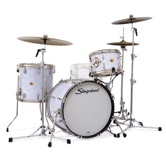 Slingerland Slingerland - SLKTFPK20N03BQ016 - 3pc Radio King Kit, 12/14F/20K, White Marine Wrap, Nickel Hardware