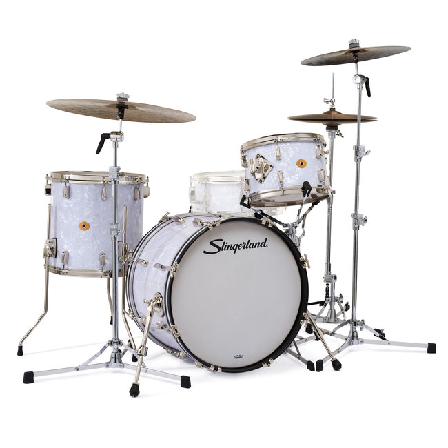 Slingerland - SLKTFPK20N03BQ016 - 3pc Radio King Kit, 12/14F/20K, White Marine Wrap, Nickel Hardware