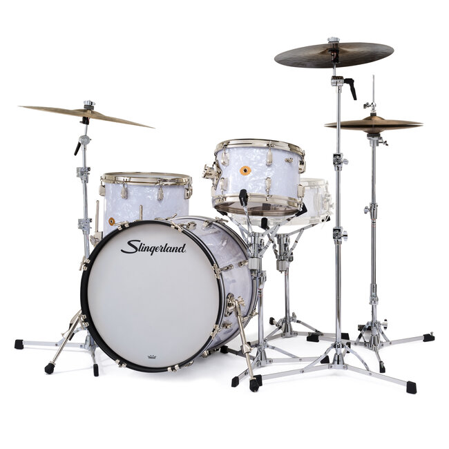 Slingerland - SLKTFPK20N03BQ016 - 3pc Radio King Kit, 12/14F/20K, White Marine Wrap, Nickel Hardware