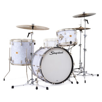 Slingerland Slingerland - SLKTFPK22N03AH016 - 3pc Radio King Kit, 13/16F/22K, White Marine Wrap, Nickel Hardware