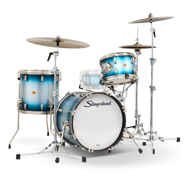 Slingerland - SLKTLSK18N03AR371 - 3pc Radio King Kit, 12/14F/18K, Blue & Silver Special Lacquer, Nickel Hardware