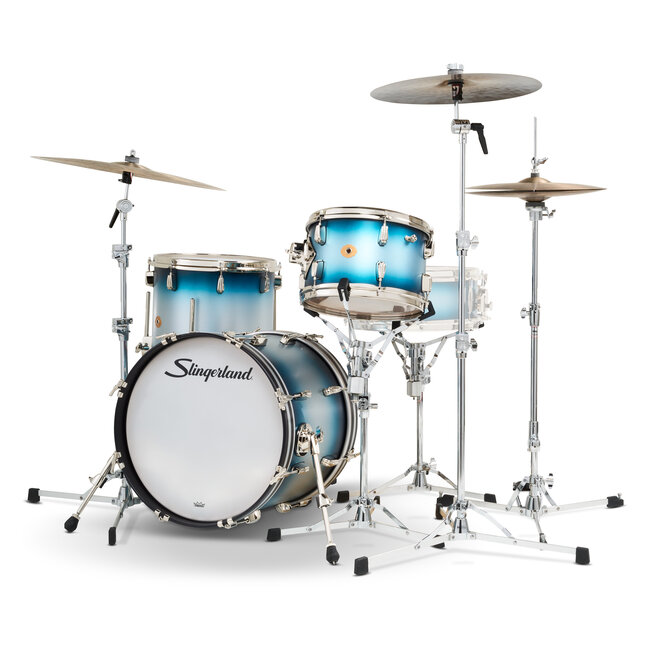 Slingerland - SLKTLSK18N03AR371 - 3pc Radio King Kit, 12/14F/18K, Blue & Silver Special Lacquer, Nickel Hardware